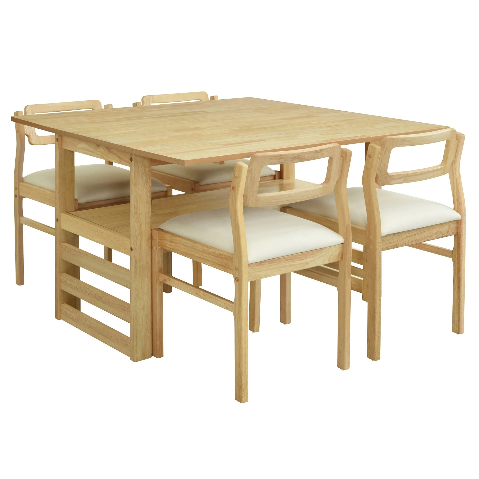 TOPMAX Modern 5-Piece Extendable Wood Dining Table Set - Image 8