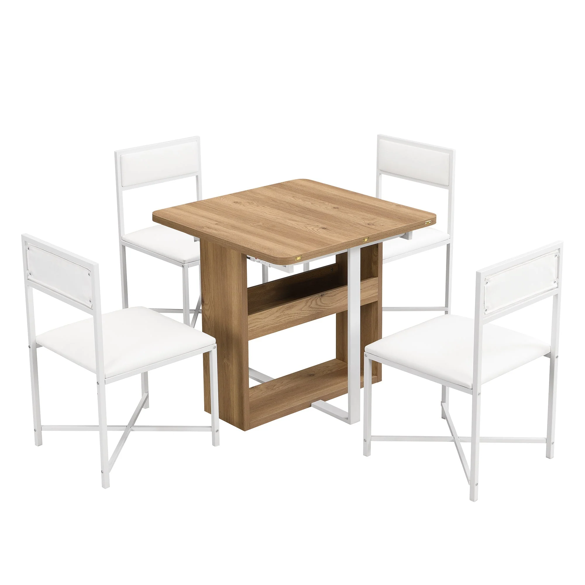 TOPMAX Modern Compact 63-inch 5-Piece Extendable Dining Table Set - Image 10