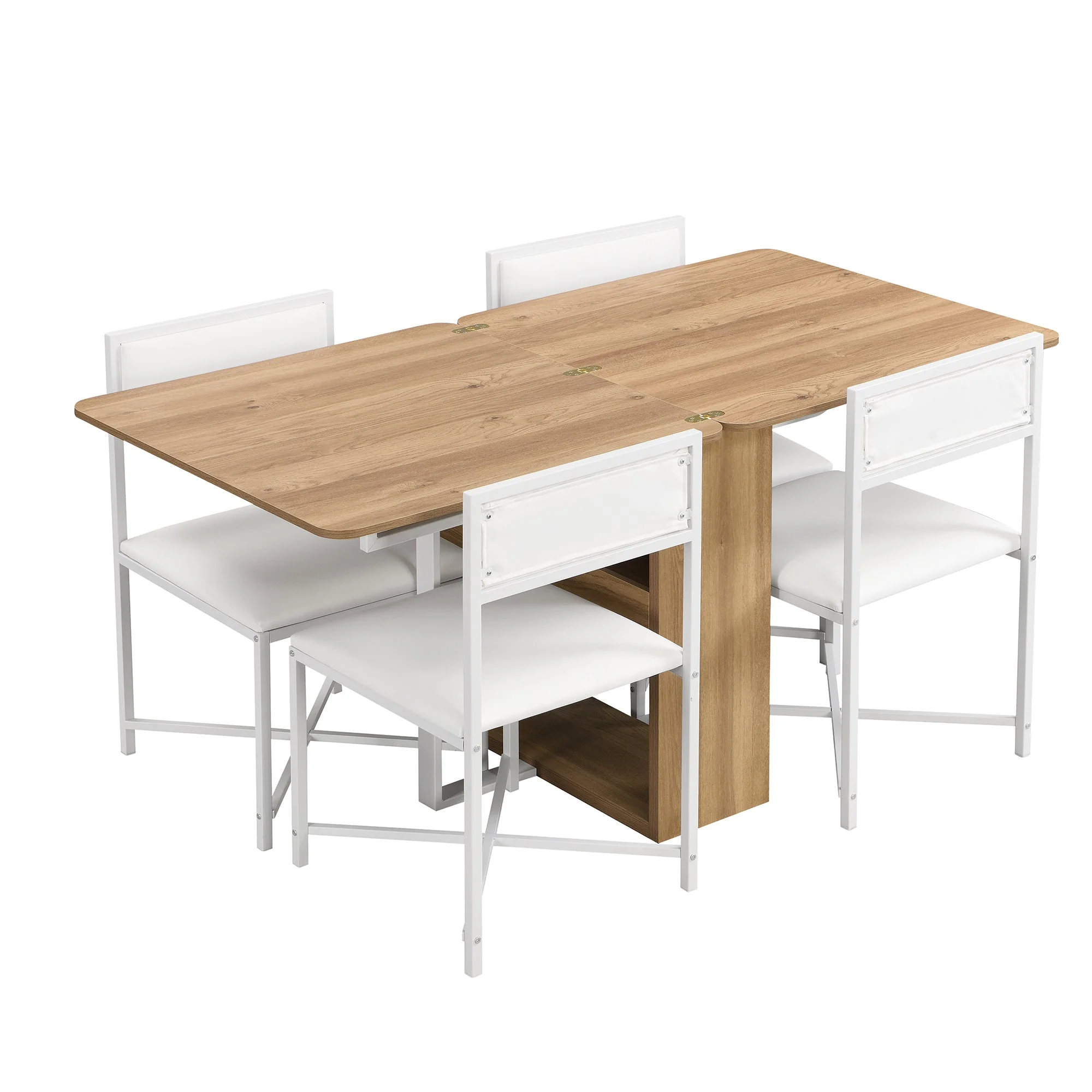 TOPMAX Modern Compact 63-inch 5-Piece Extendable Dining Table Set - Image 7