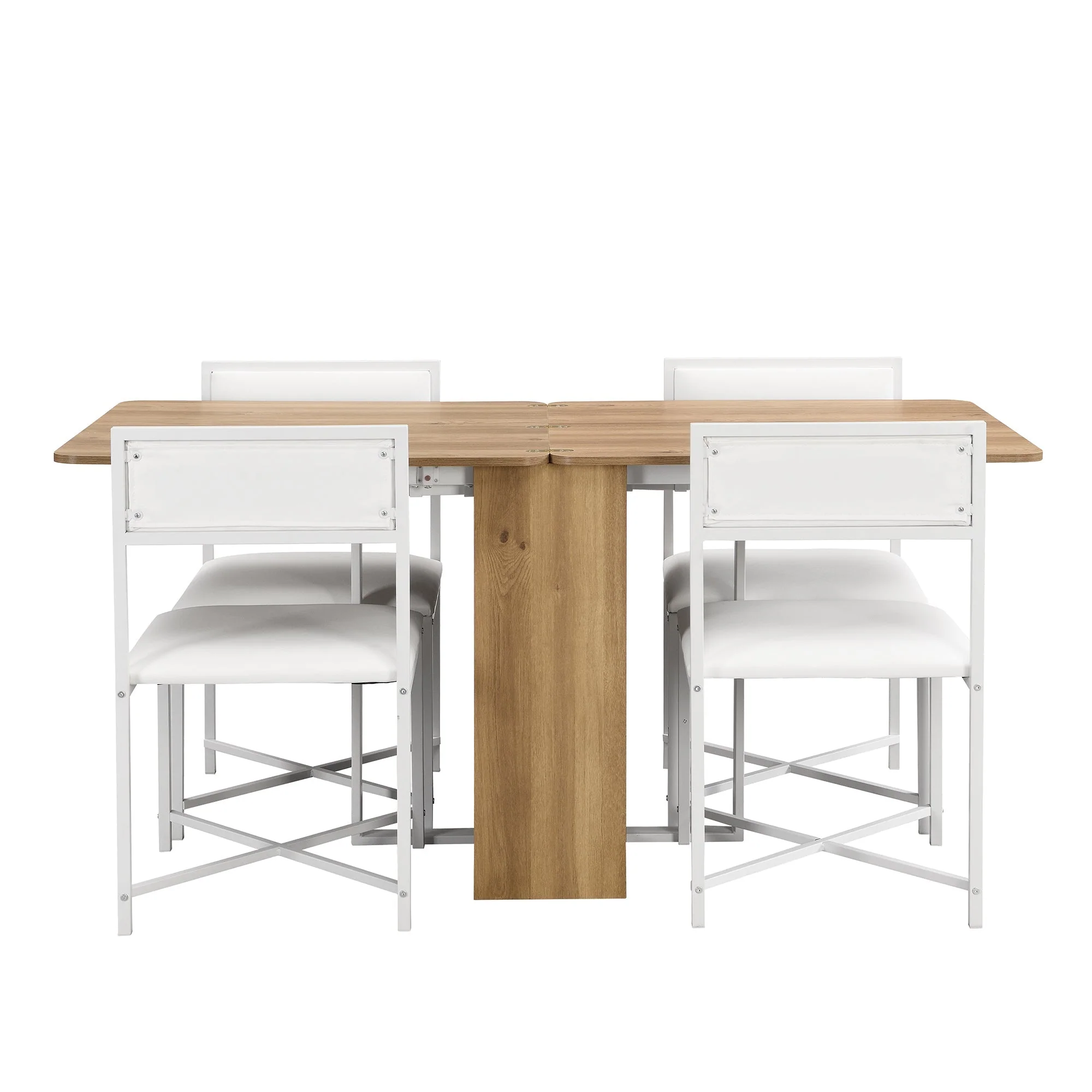 TOPMAX Modern Compact 63-inch 5-Piece Extendable Dining Table Set - Image 9