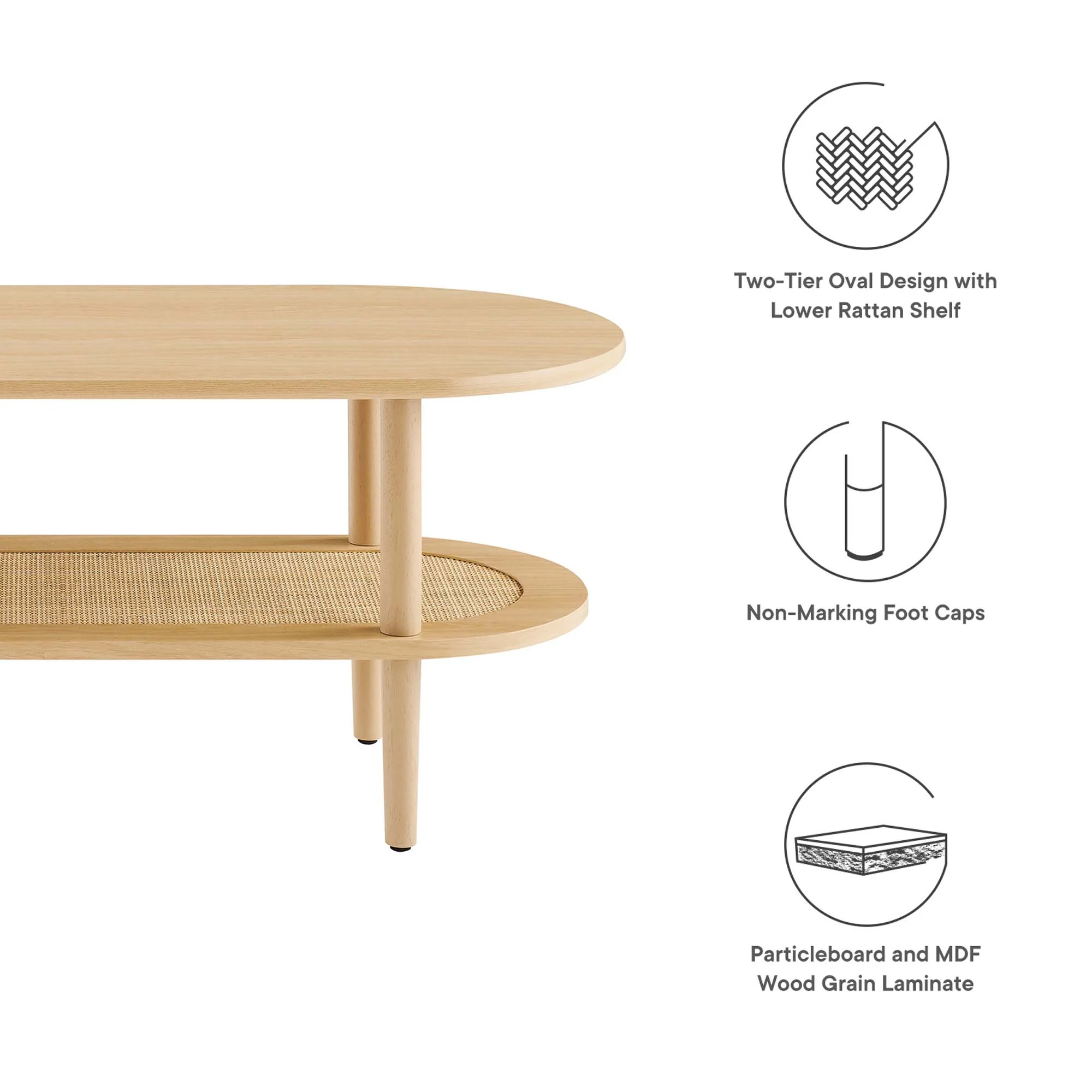 Torus Oval Coffee Table by Modway - Image 13