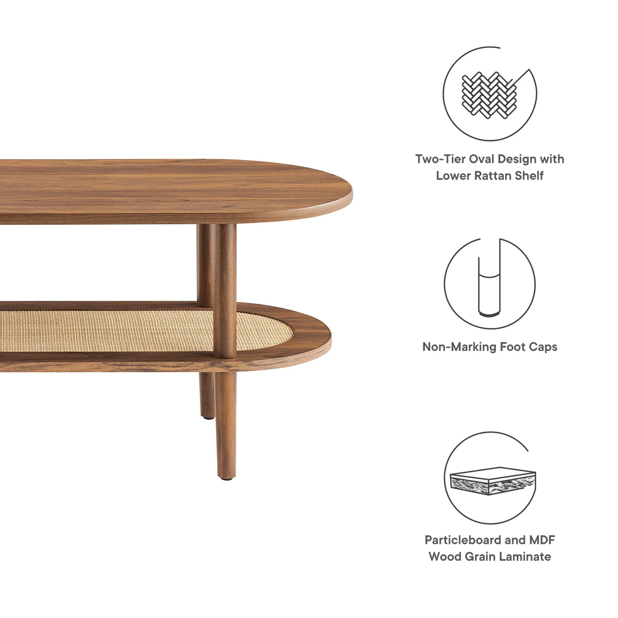 Torus Oval Coffee Table by Modway - Image 2