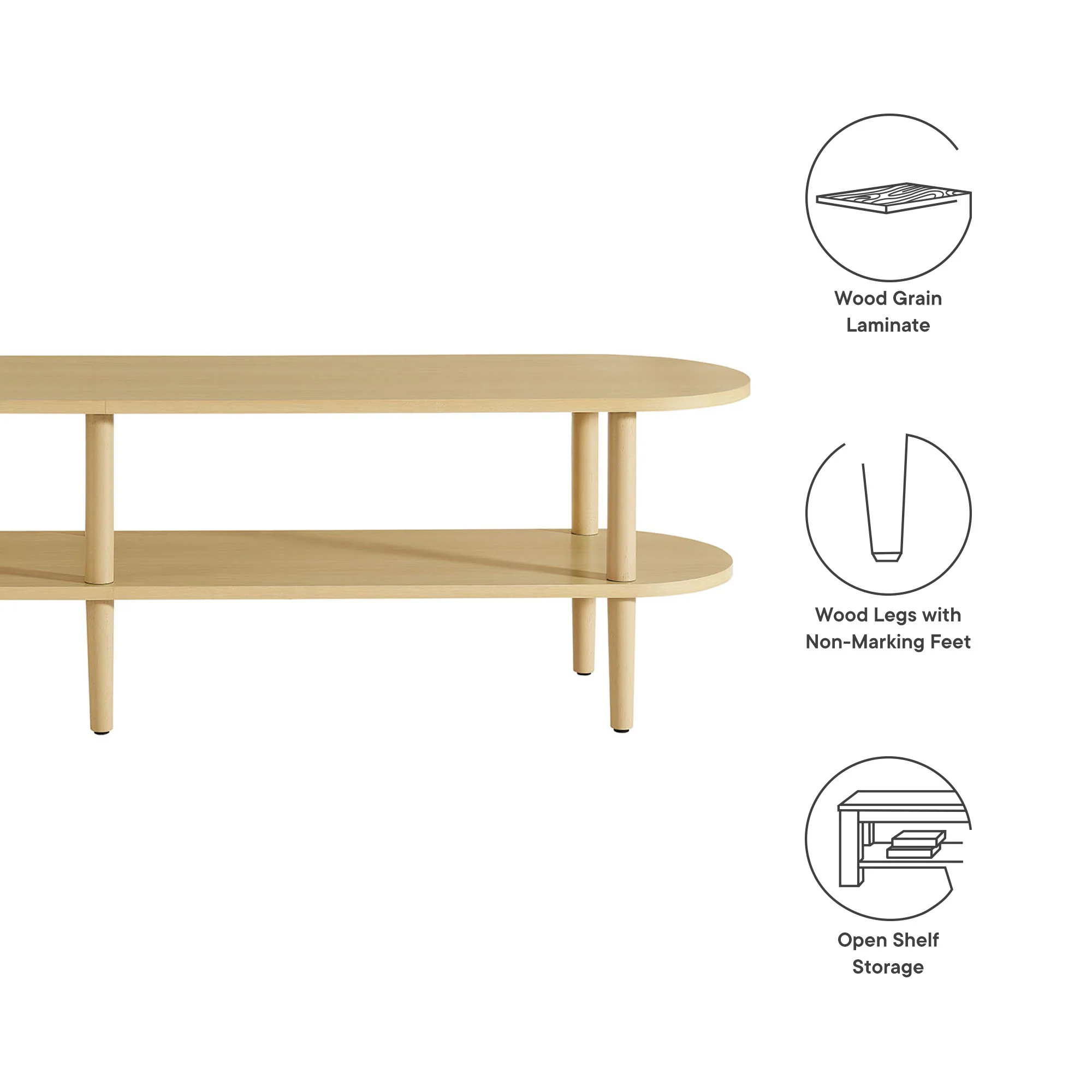 Torus Oval Wood TV Stand by Modway - Image 12