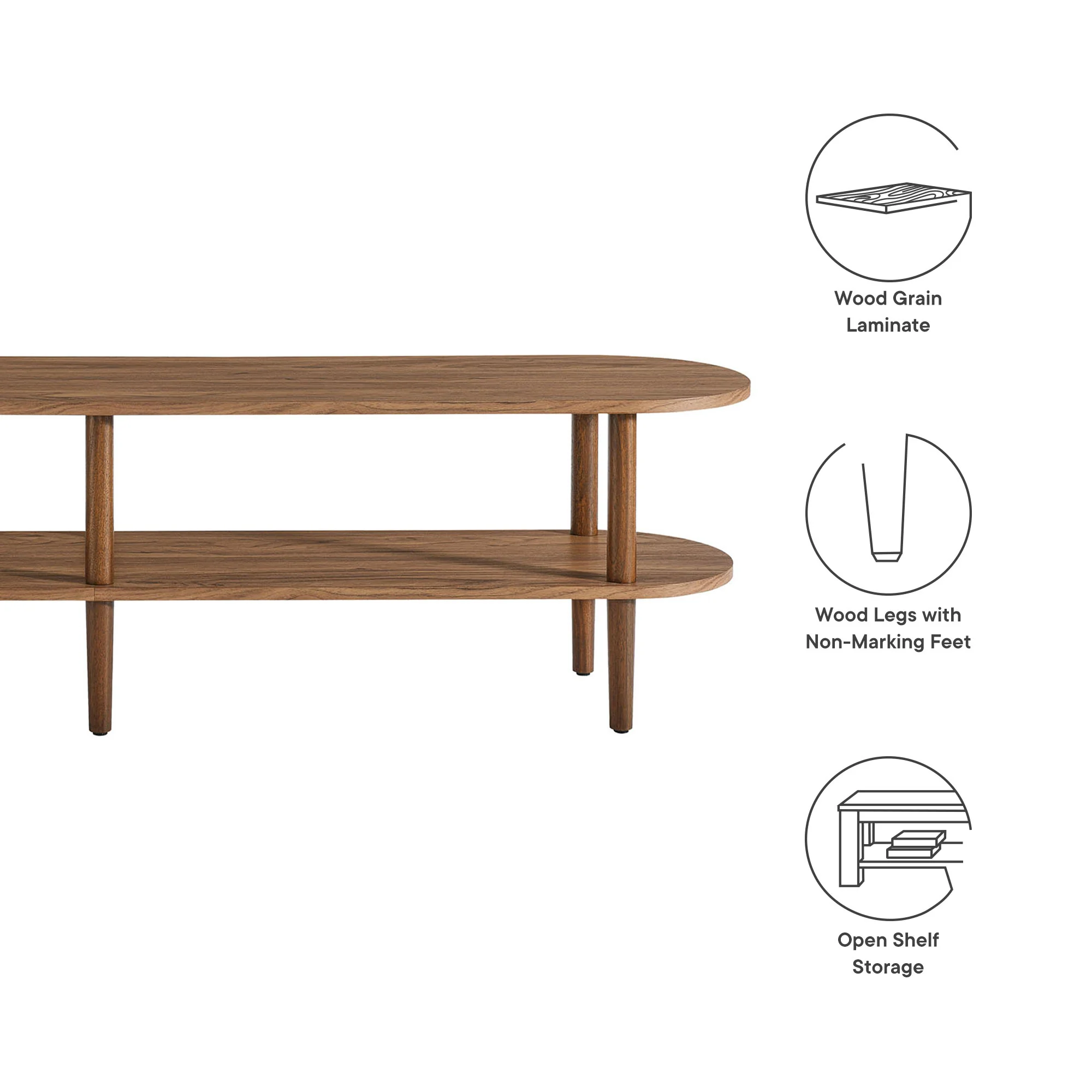 Torus Oval Wood TV Stand by Modway - Image 2