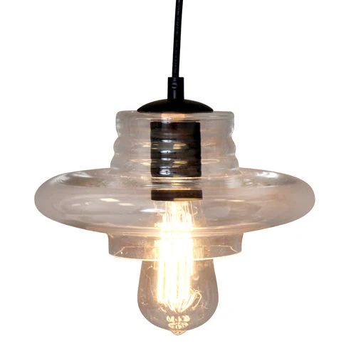 Torus Saucer Industrial Pendant with Clear Glass by LumiSource - Image 2