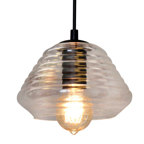 Torus Triangle Industrial Pendant with Clear Glass by LumiSource - Image 2