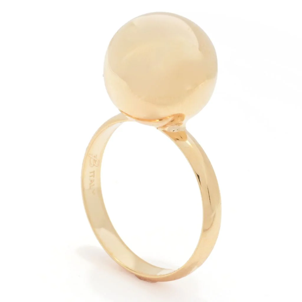 Toscana Italiana 18K Gold Plated 12mm Electroform Bead Statement Ring - Image 2