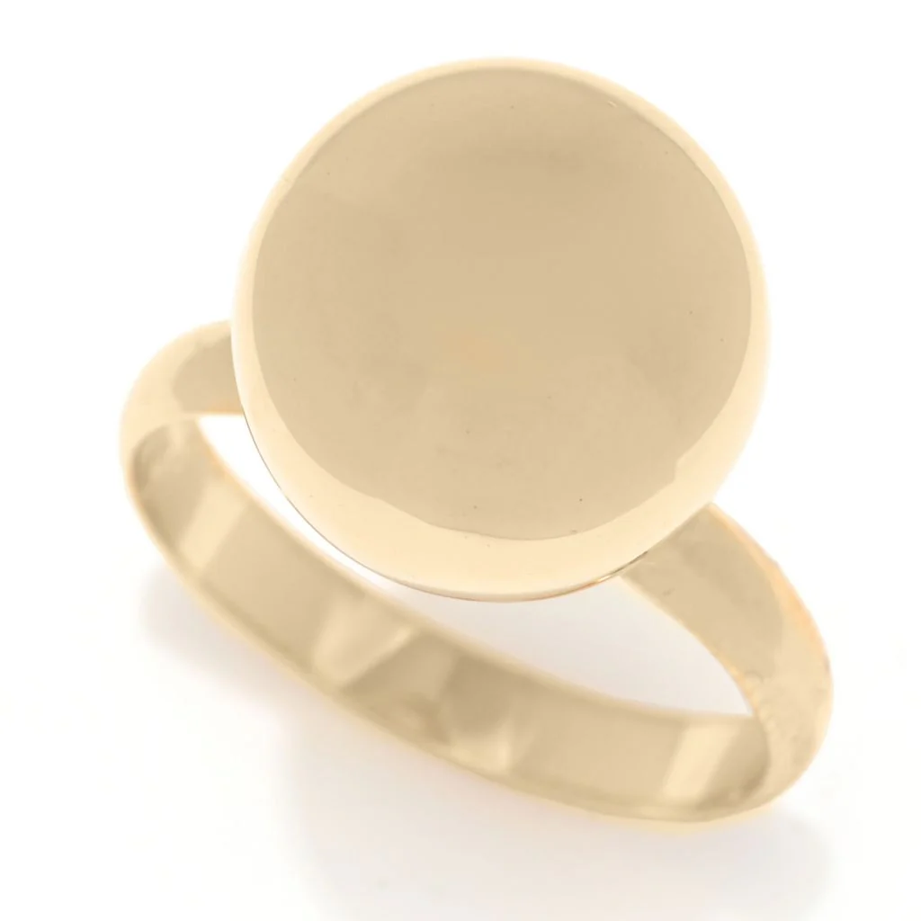 Toscana Italiana 18K Gold Plated 12mm Electroform Bead Statement Ring - Image 3