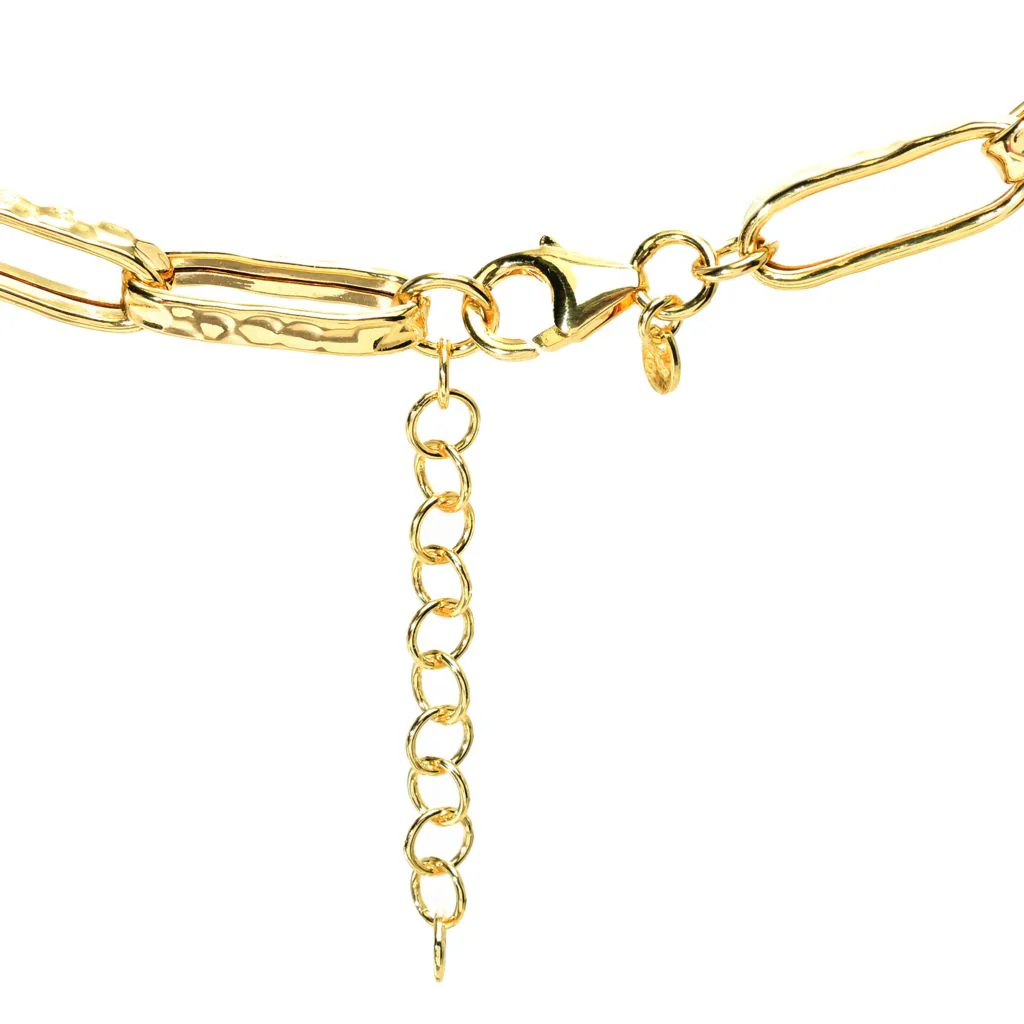 Toscana Italiana 18K Gold Plated Acqua Bagnata Choice of Gem Paperclip Necklace - Image 2