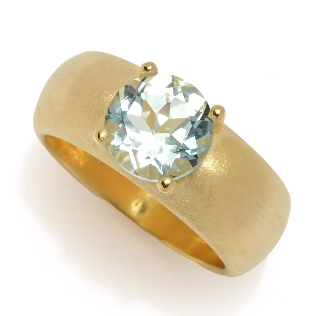 Toscana Italiana 18K Gold Plated Choice of 8mm Gem Setosa Band Ring - Image 11