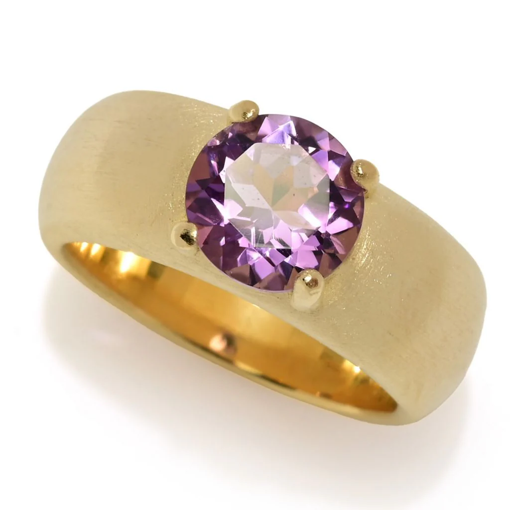 Toscana Italiana 18K Gold Plated Choice of 8mm Gem Setosa Band Ring - Image 3
