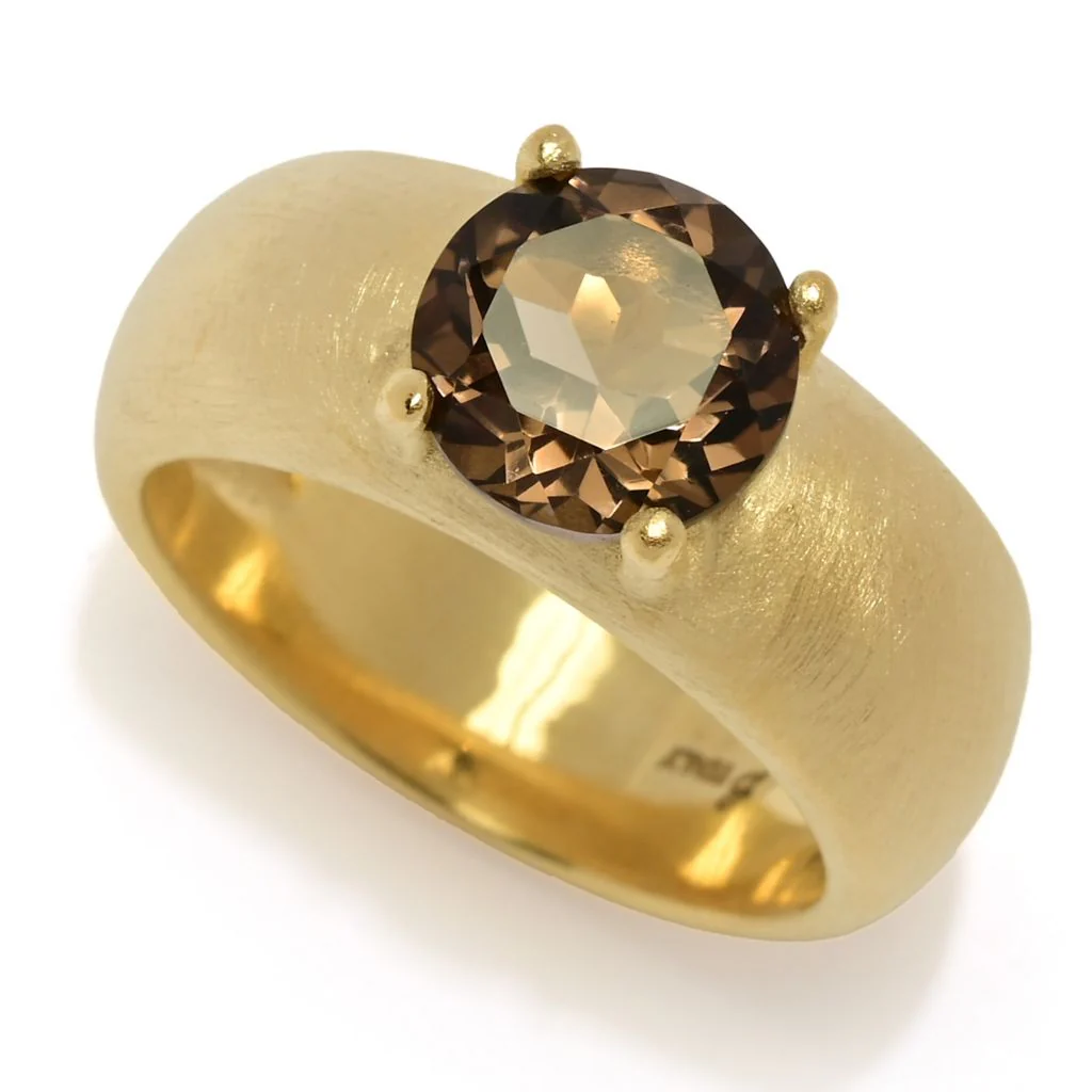Toscana Italiana 18K Gold Plated Choice of 8mm Gem Setosa Band Ring - Image 8