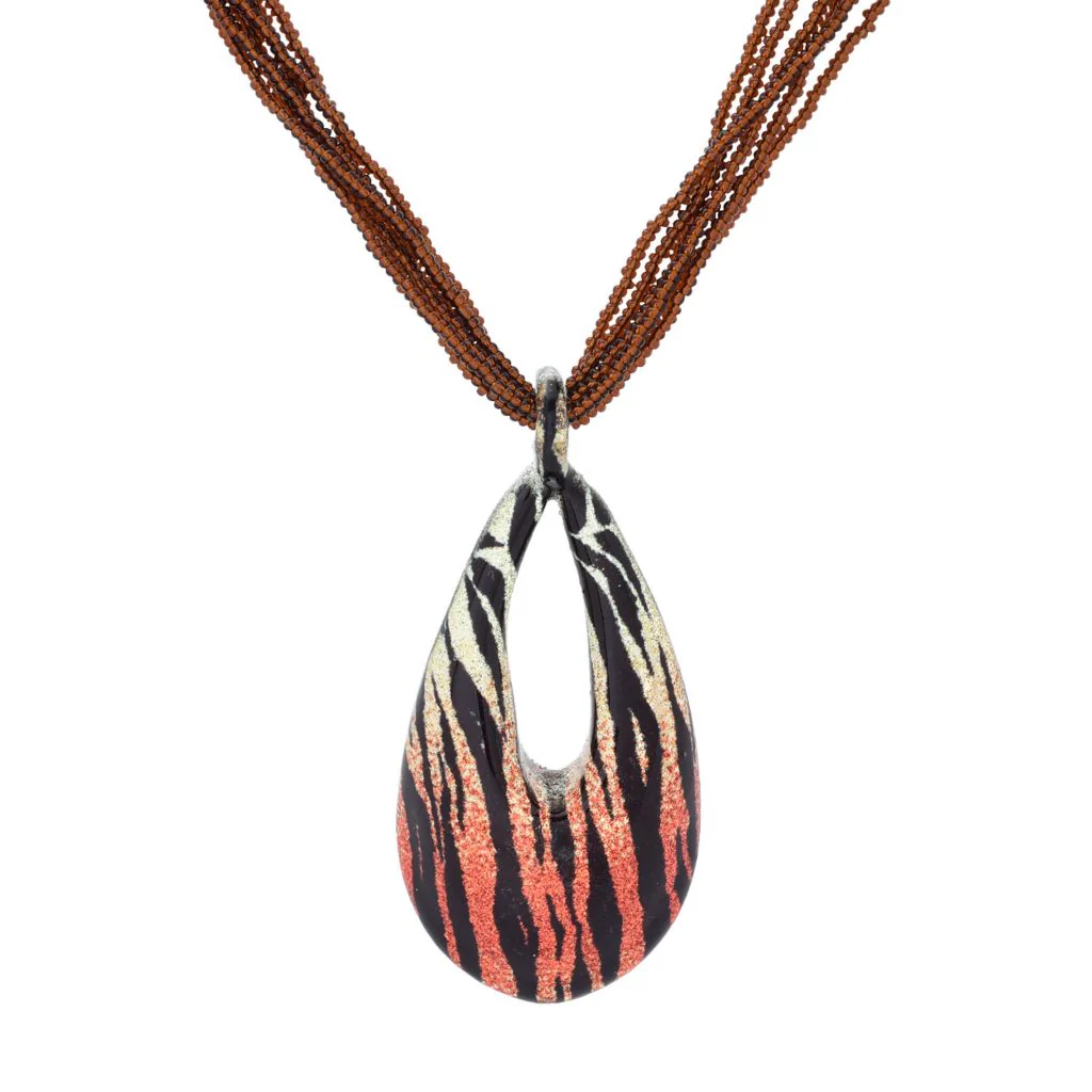 Toscana Italiana 18K Gold Plated Choice of Animal Print Murano Glass Necklace - Image 4