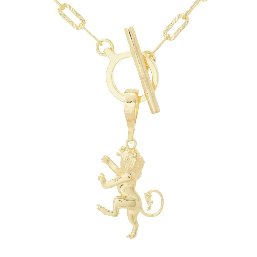 Toscana Italiana 18K Gold Plated Choice of Charm Brillantata Paperclip Necklace