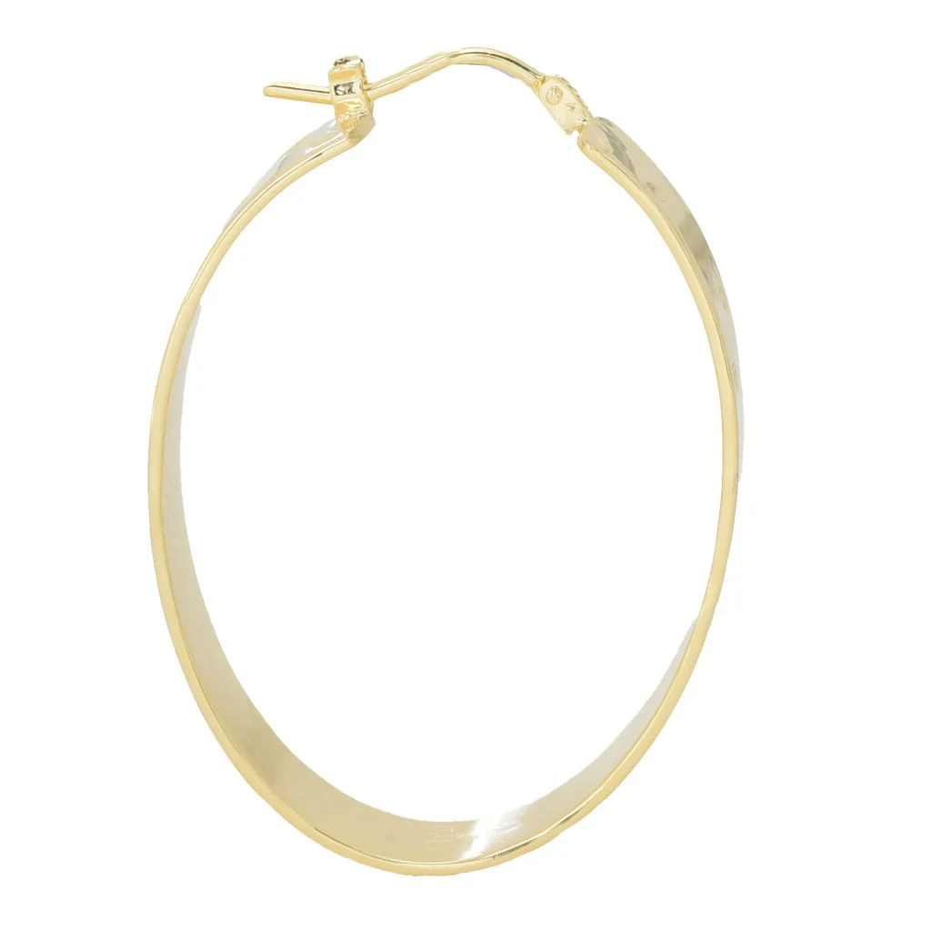 Toscana Italiana 18K Gold Plated Choice of Finish 1.5" Hoop Earrings - Image 2