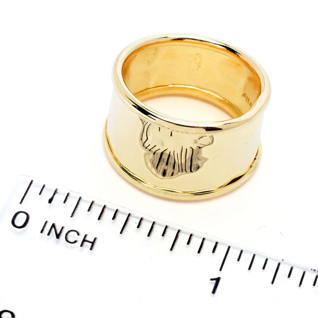 Toscana Italiana 18K Gold Plated Choice of Finish Etruscan Band Ring - Image 2