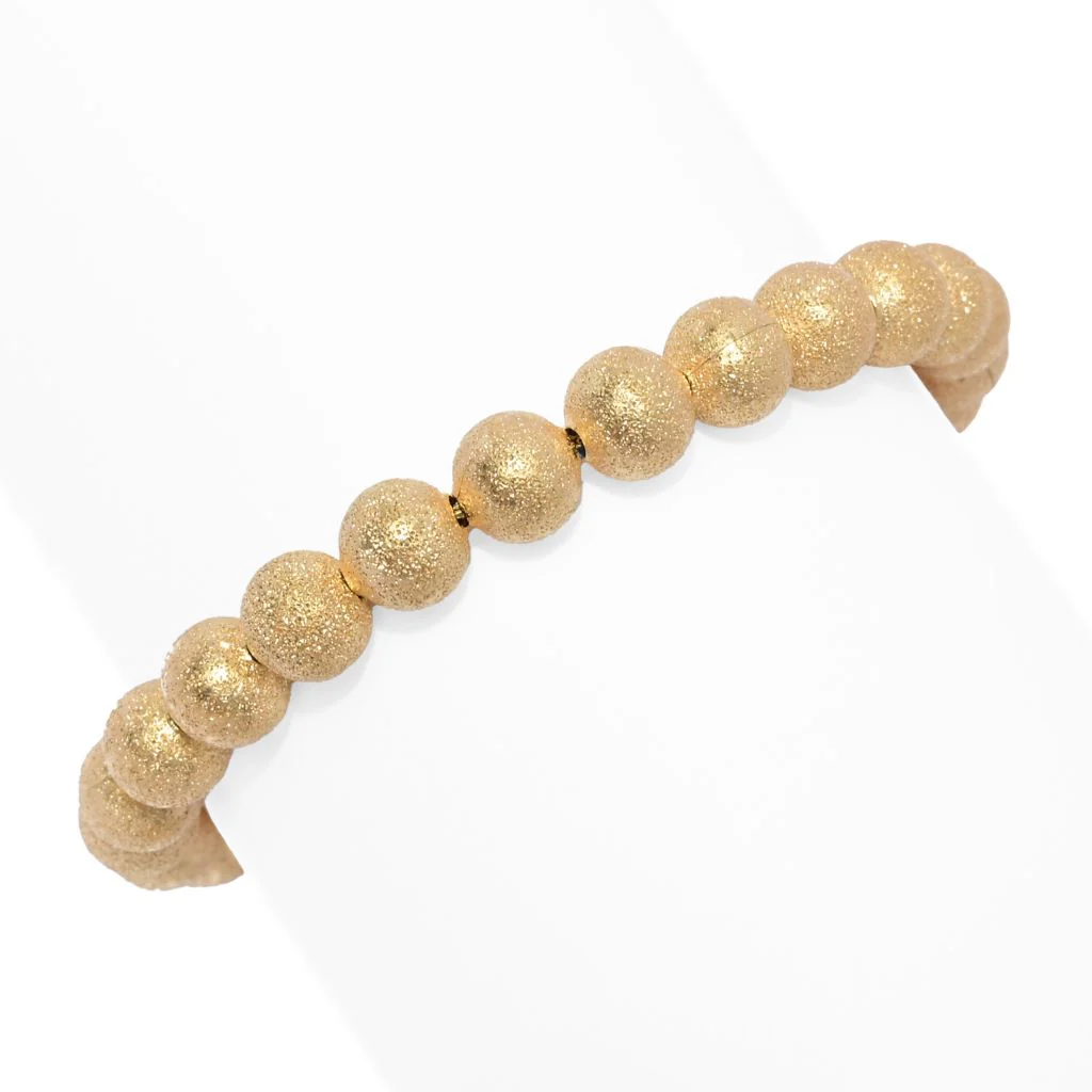 Toscana Italiana 18K Gold Plated Choice of Finish & Size 8mm Beaded Bracelet - Image 3