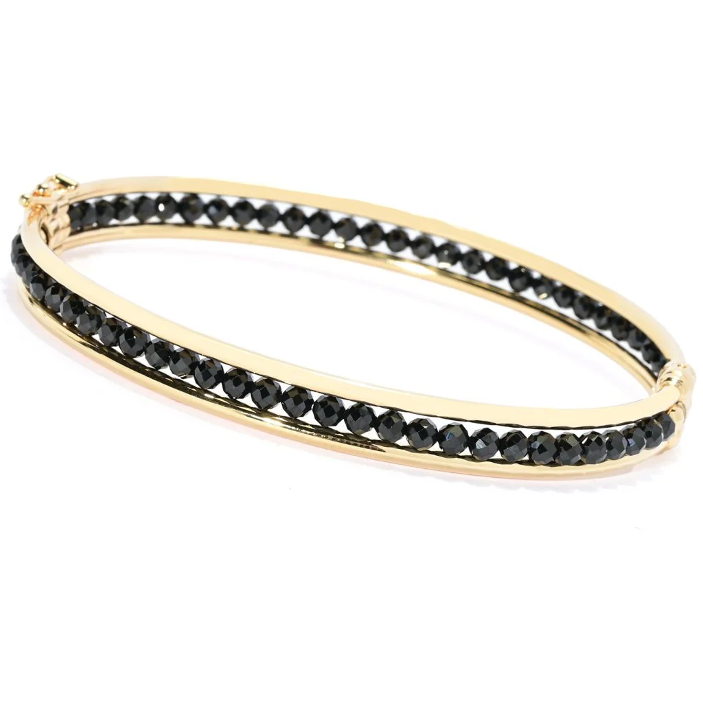 Toscana Italiana 18K Gold Plated Choice of Gem Bead Bangle Bracelet - Image 5