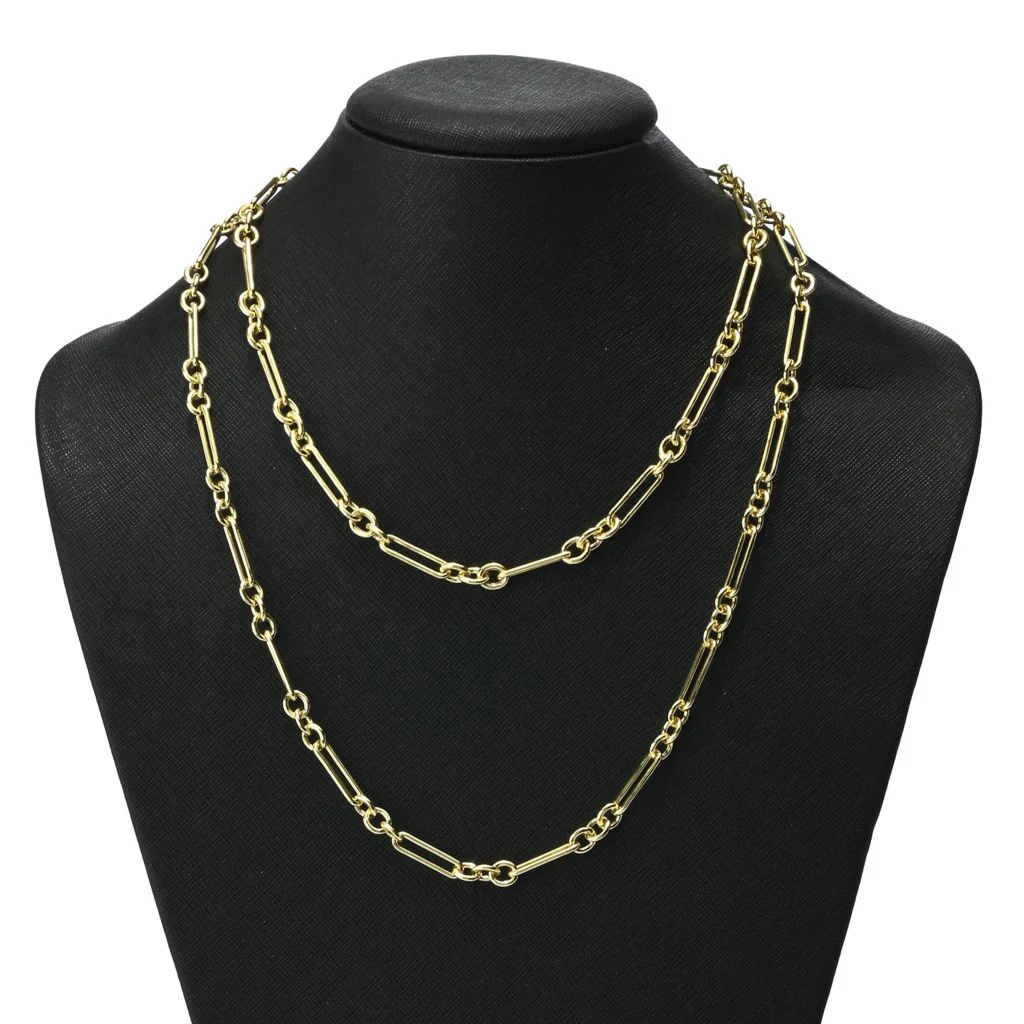 Toscana Italiana 18K Gold Plated Choice of Length Alternating Link Necklace - Image 2