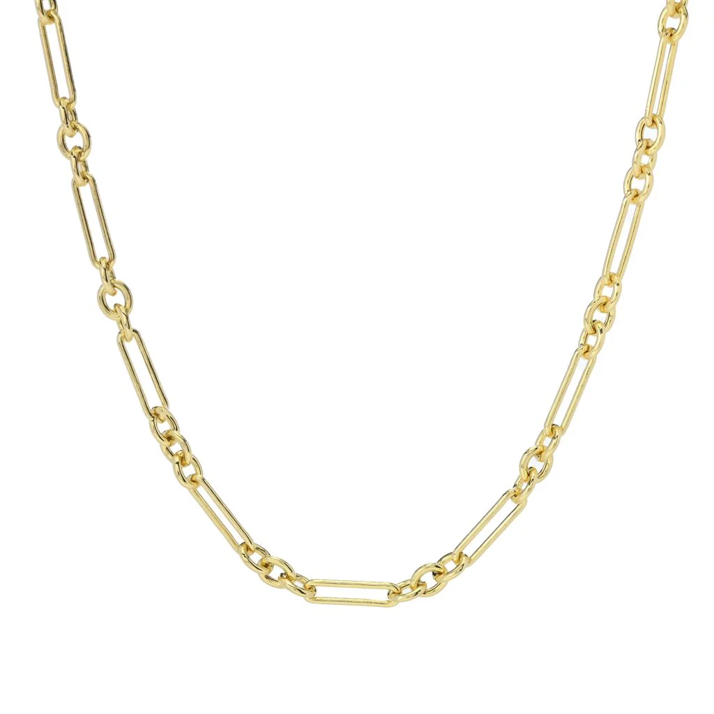 Toscana Italiana 18K Gold Plated Choice of Length Alternating Link Necklace - Image 3