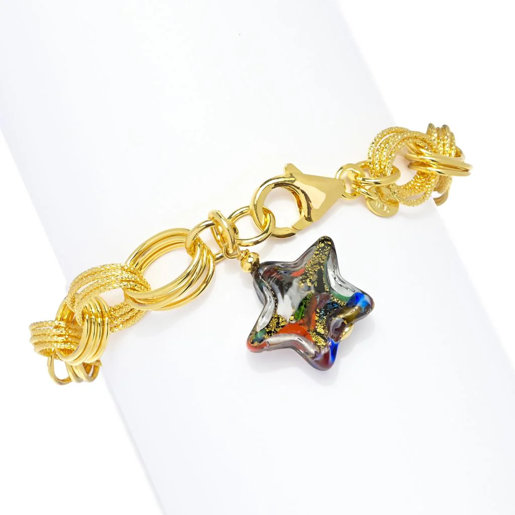 Toscana Italiana 18K Gold Plated Choice of Murano Glass Charm Bracelet - Image 3