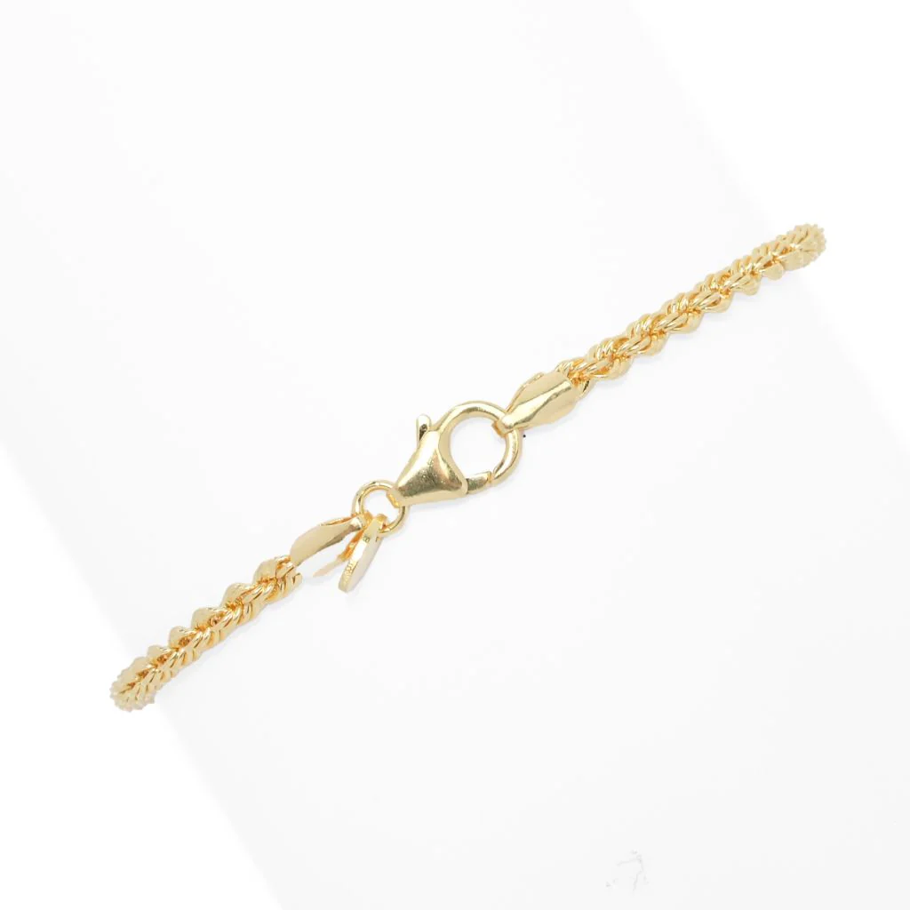 Toscana Italiana 18K Gold Plated Choice of Size Rope Chain Bracelet - Image 2