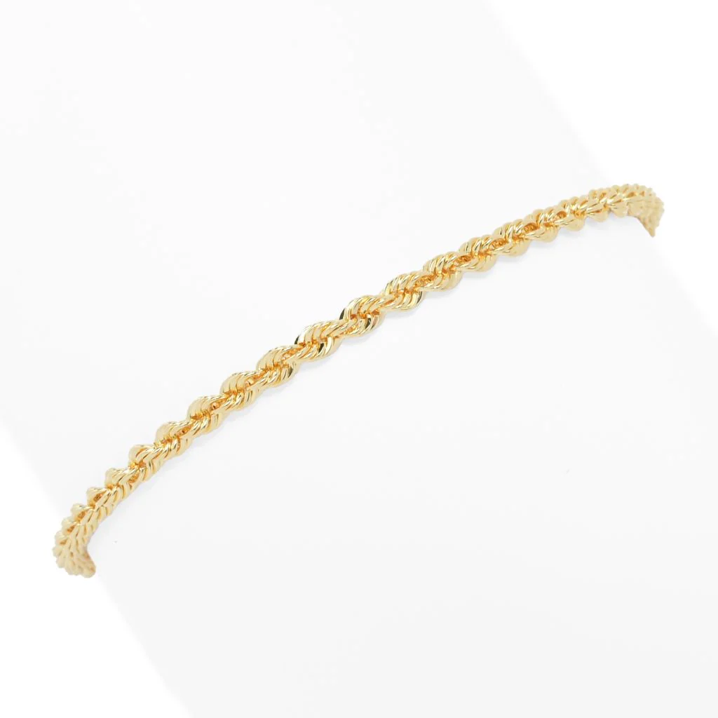 Toscana Italiana 18K Gold Plated Choice of Size Rope Chain Bracelet - Image 3