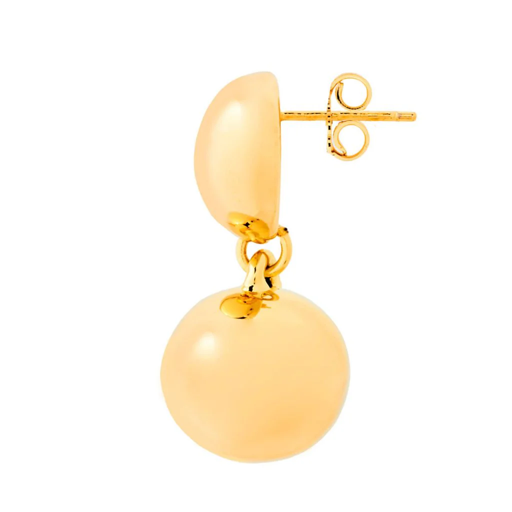 Toscana Italiana 18K Gold Plated Electroform Double Bead Drop Earrings - Image 2