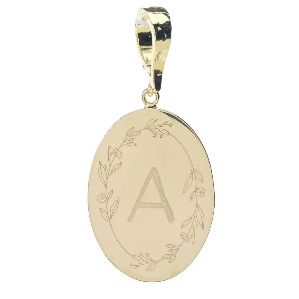 Toscana Italiana 18K Gold Plated Floral Detailed Initial Enhancer Pendant - Image 2