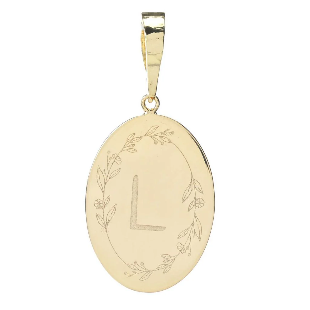 Toscana Italiana 18K Gold Plated Floral Detailed Initial Enhancer Pendant - Image 8