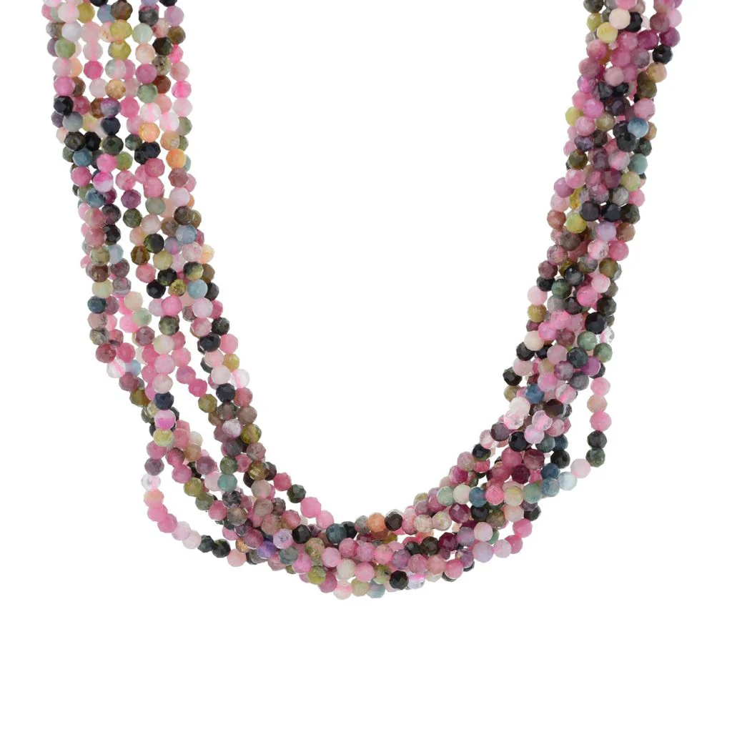 Toscana Italiana 18K Gold Plated Multi Strand Tourmaline Necklace - Image 3