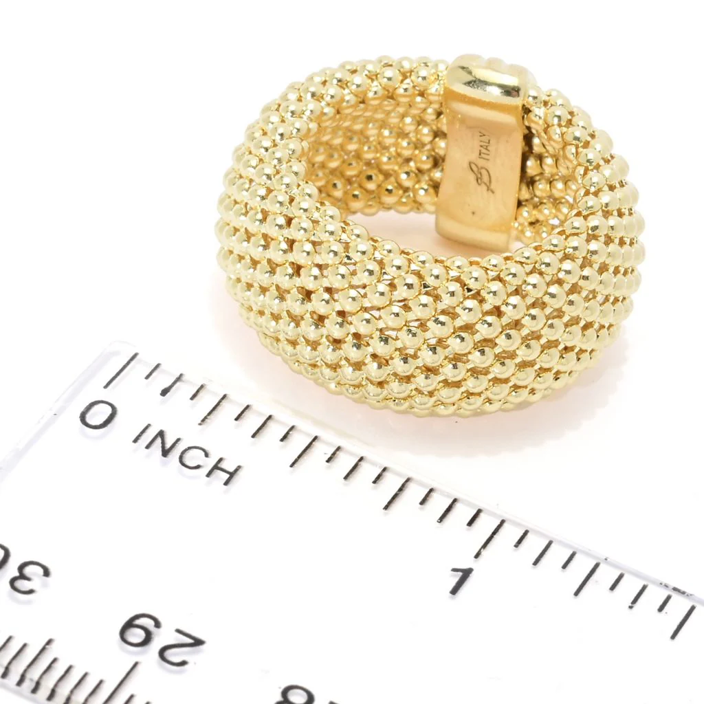 Toscana Italiana 18K Gold Plated or Platinum Plated Coreana Chain Ring - Image 2