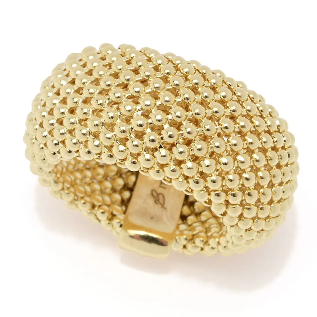 Toscana Italiana 18K Gold Plated or Platinum Plated Coreana Chain Ring - Image 3