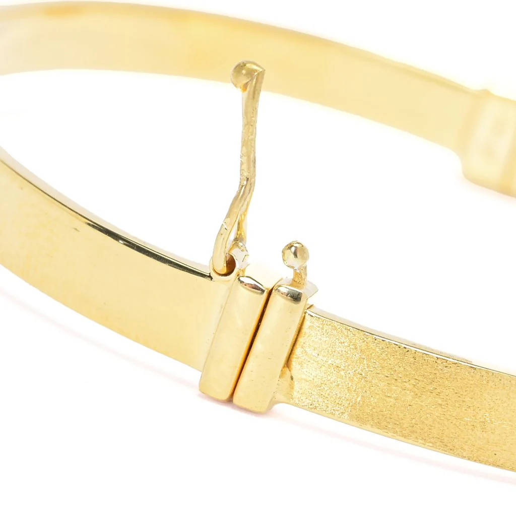 Toscana Italiana 18K Gold Plated Polished & Setosa Bangle Bracelet - Image 2