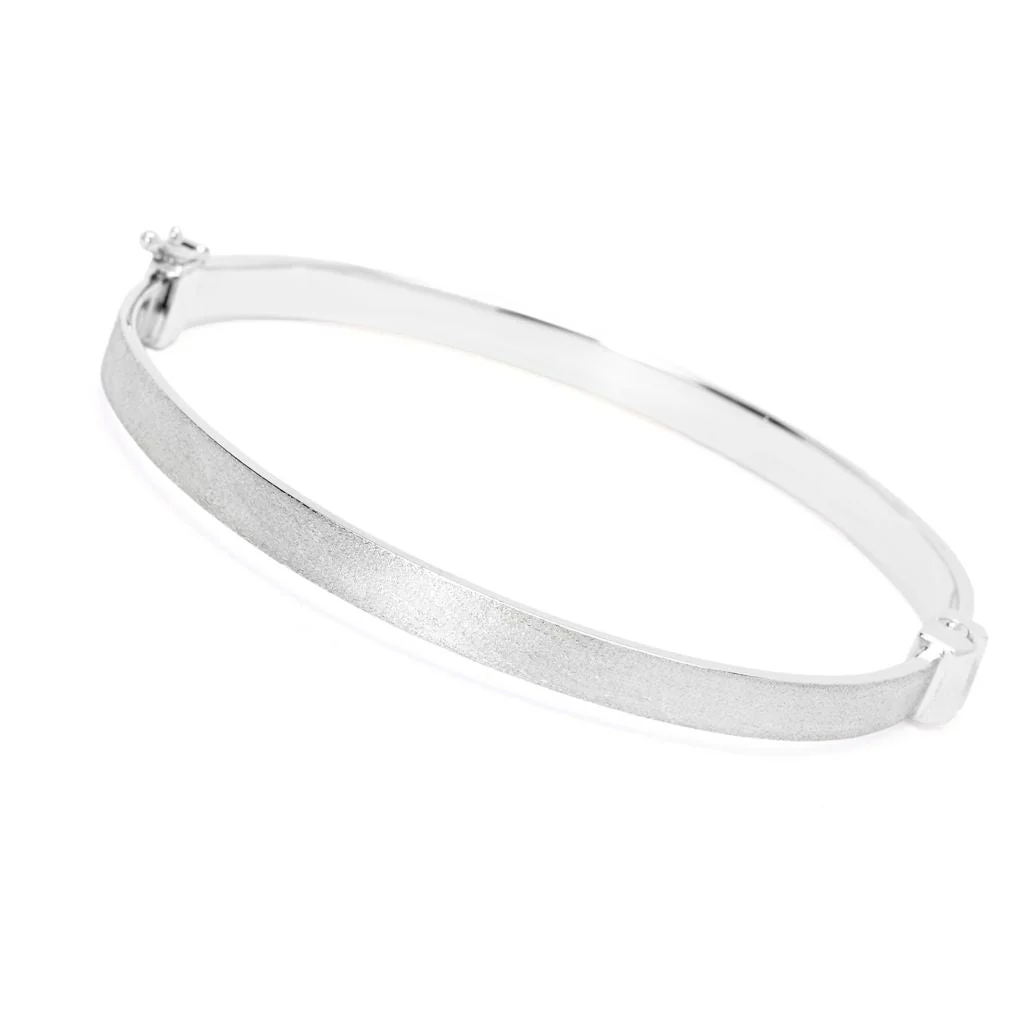 Toscana Italiana 18K Gold Plated Polished & Setosa Bangle Bracelet - Image 4