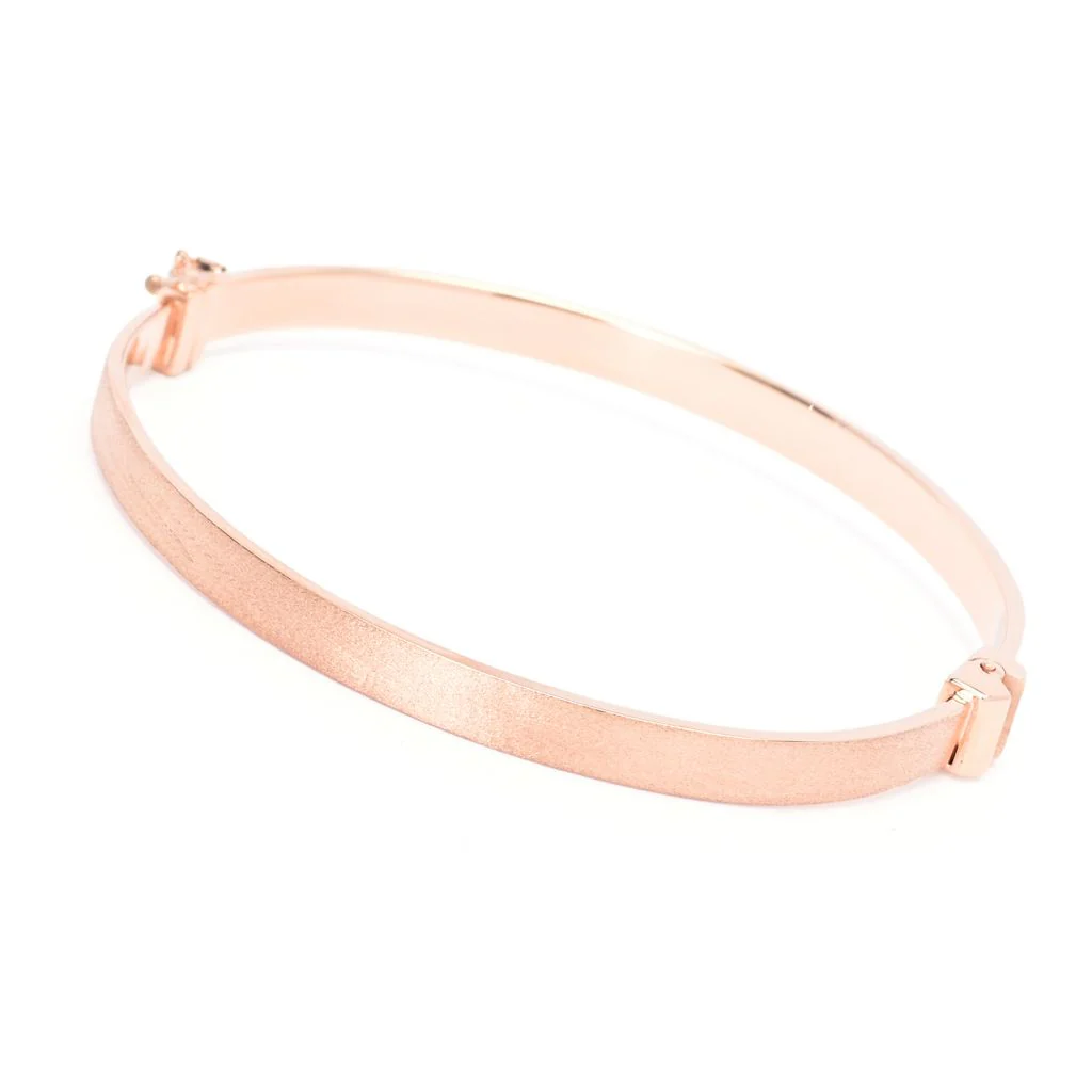 Toscana Italiana 18K Gold Plated Polished & Setosa Bangle Bracelet - Image 5