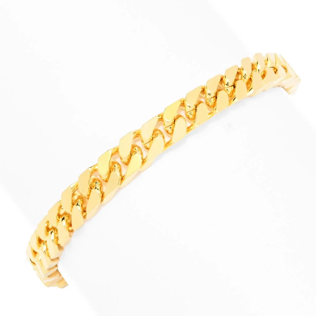 Toscana Italiana 18K Gold Plated Reversible Polished Curb Link Bracelet - Image 2