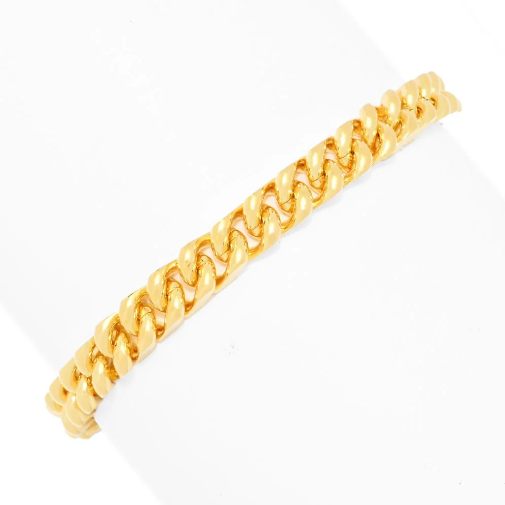 Toscana Italiana 18K Gold Plated Reversible Polished Curb Link Bracelet - Image 3