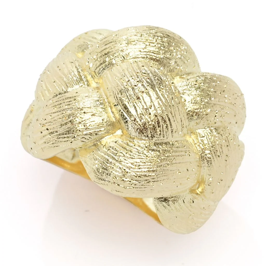 Toscana Italiana 18K Gold Plated "Treccia" Textured Woven Statement Ring - Image 4