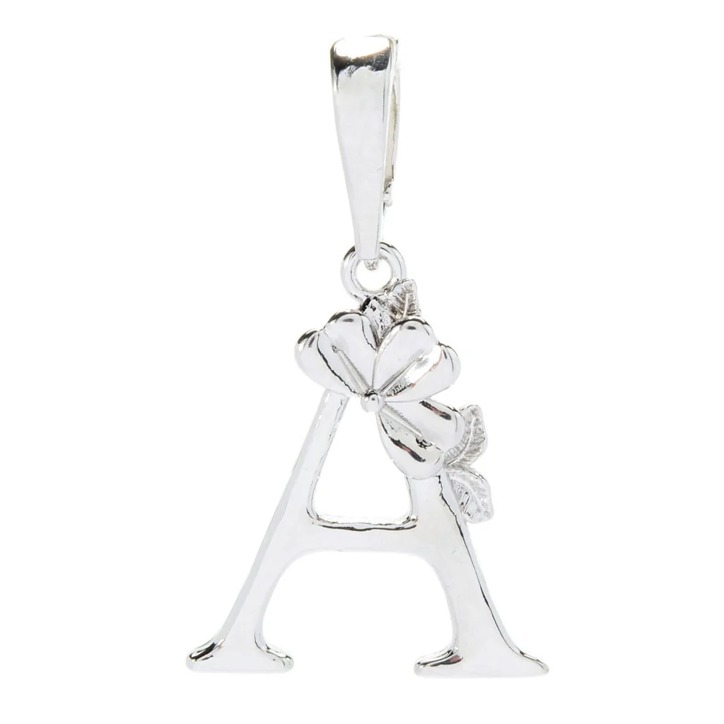 Toscana Italiana Choice of Plating Botanical Floral Initial Enhancer Bail Pendant - Image 5
