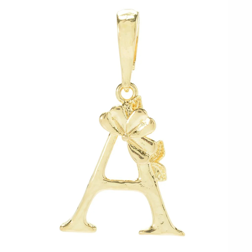 Toscana Italiana Choice of Plating Botanical Floral Initial Enhancer Bail Pendant - Image 6