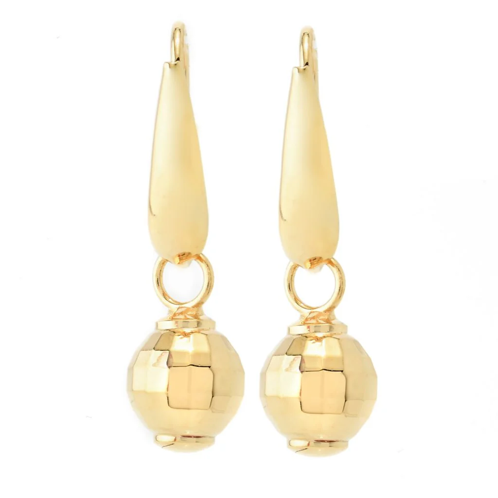 Toscana Italiana Choice of Plating "Discoteca" 10mm Bead Drop Earrings