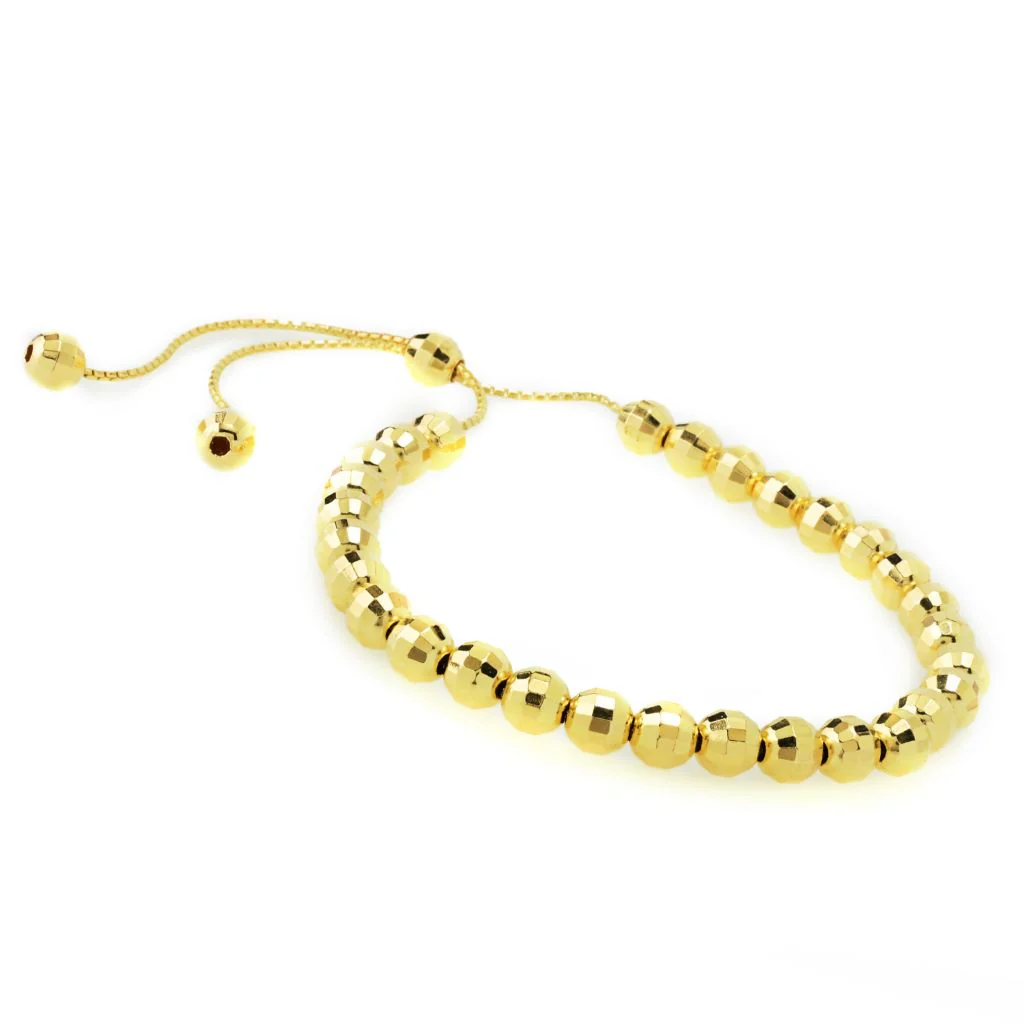 Toscana Italiana Choice of Plating "Discoteca" 6mm Bead Adjustable Bracelet - Image 2