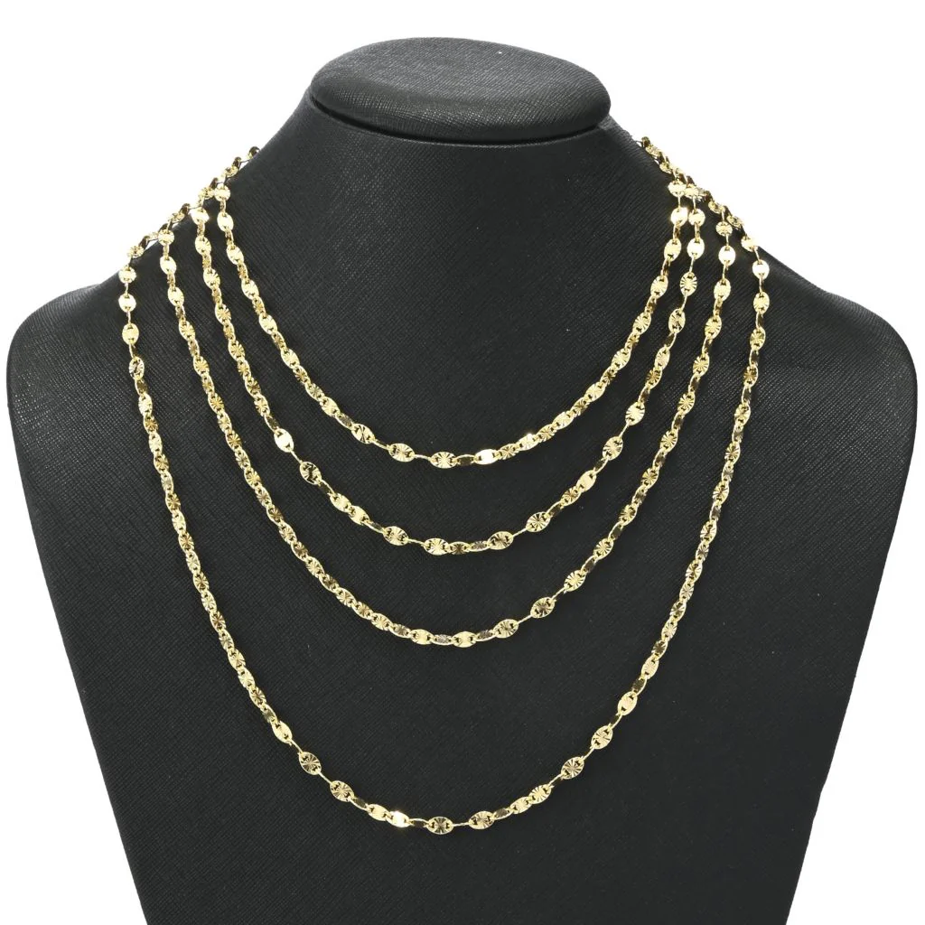 Toscana Italiana Choice of Plating & Length Diamond Cut "Stellata" Link Necklace - Image 2