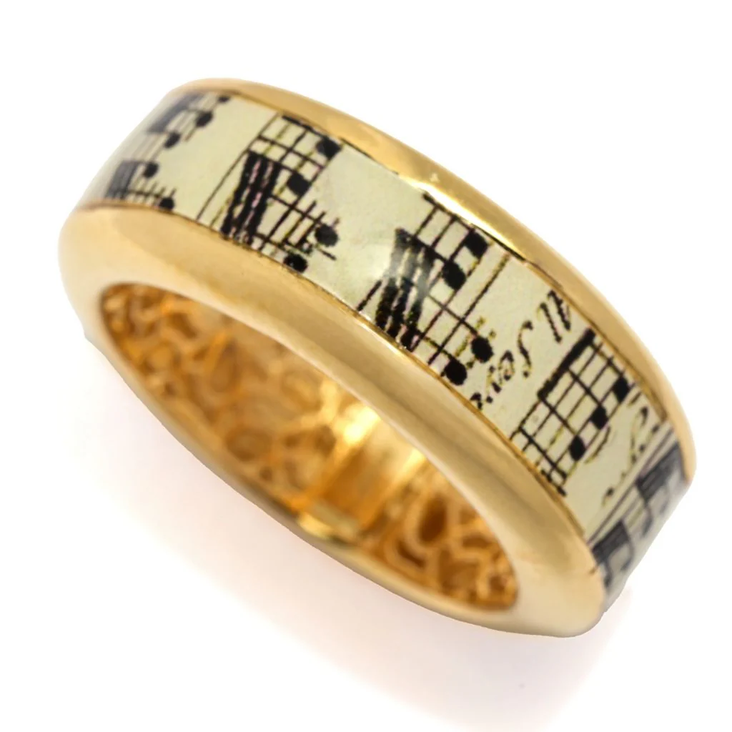 Toscana Italiana "Flora Carta" Printed Paper & Enamel Cigar Band Ring - Image 4