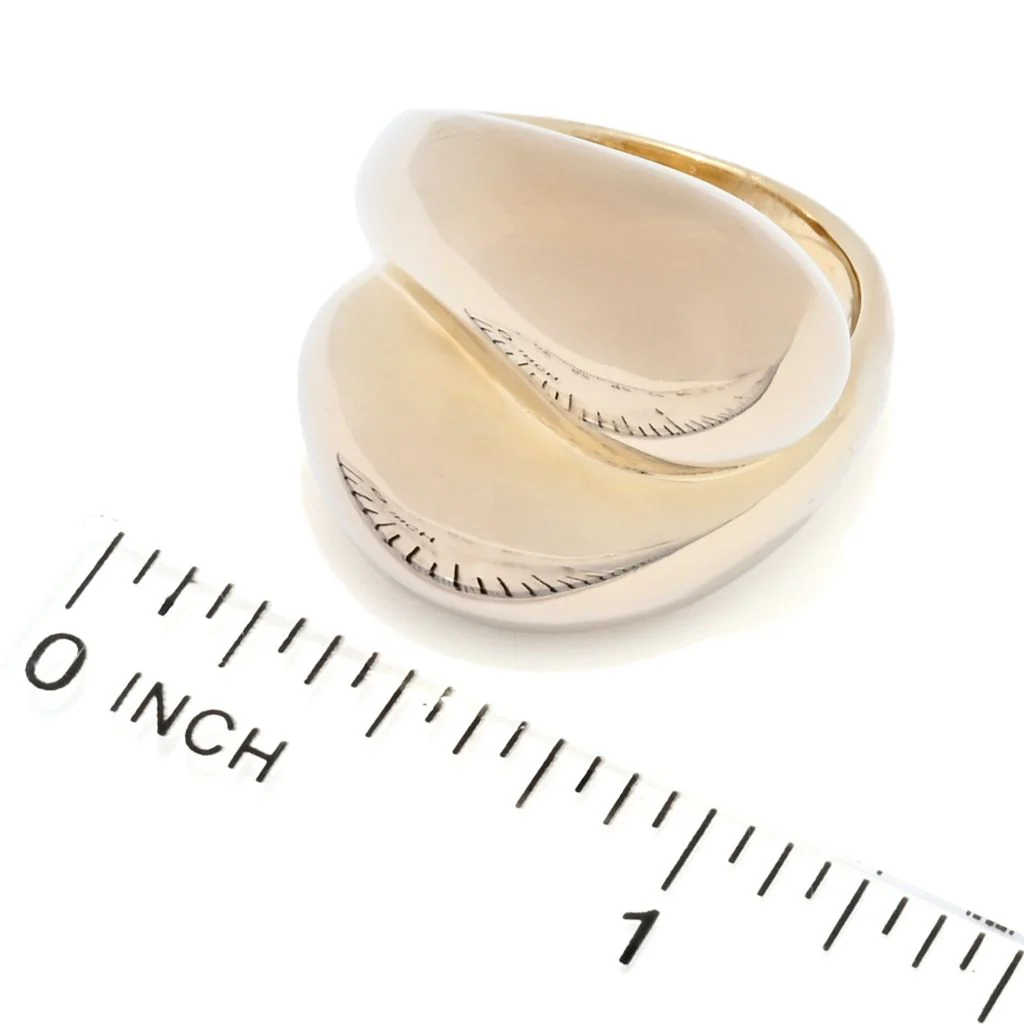 Toscana Italiana Gold or Platinum Plated Electroform Polished Bypass Ring - Image 2