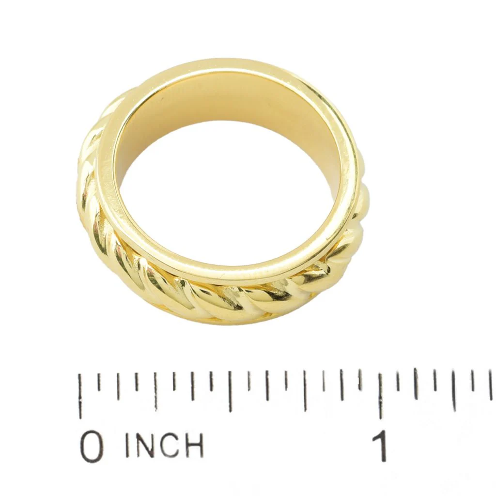 Toscana Italiana Gold or Platinum Plated Rope Chain Spinner Band Ring - Image 2