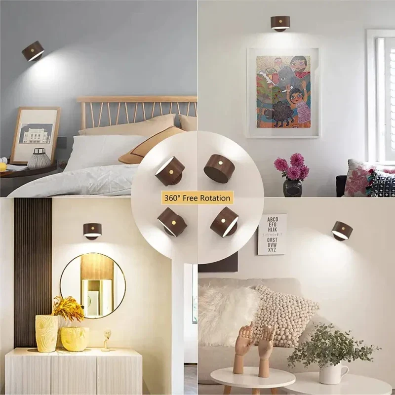 Touch Control Wall Lamp USB Rechargeable Dimmable LED Reading Light Bedroom - Image 6