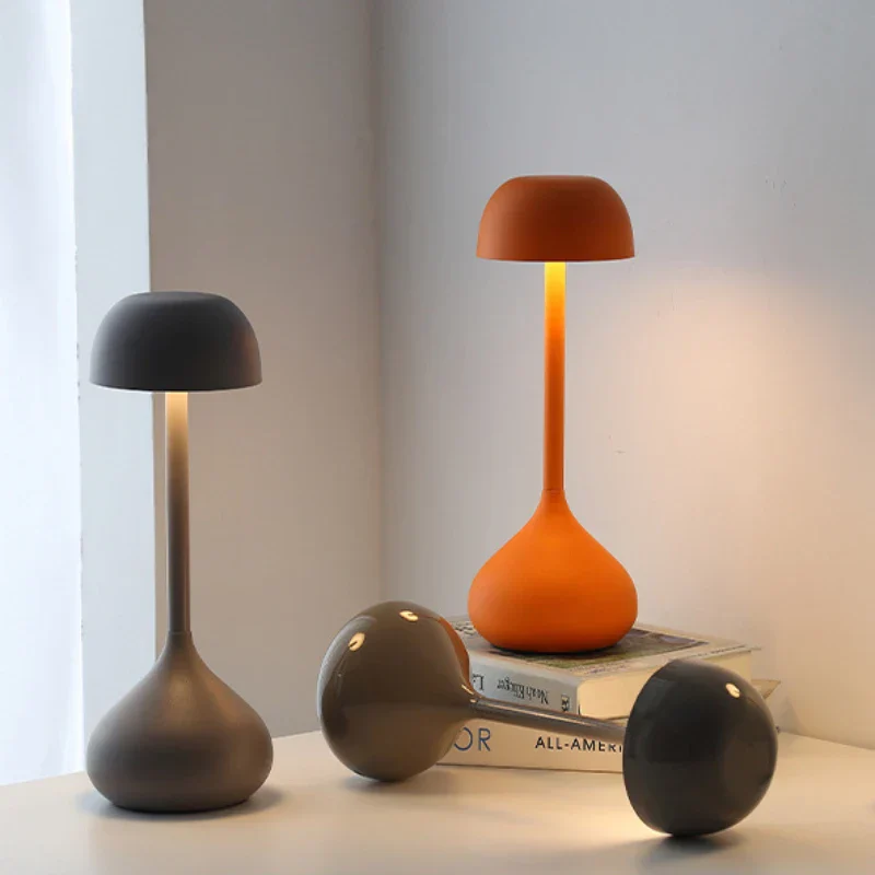 Touch Dimmable Mushroom Table Lamp Portable Rechargeable Night Light Bedside Desk - Image 2