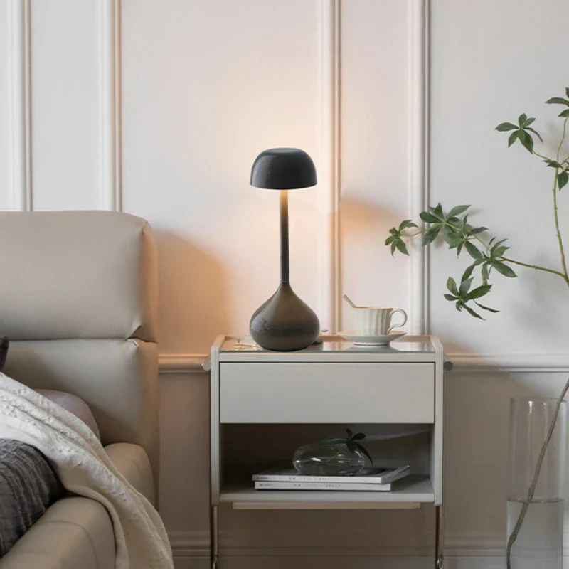 Touch Dimmable Mushroom Table Lamp Portable Rechargeable Night Light Bedside Desk - Image 4